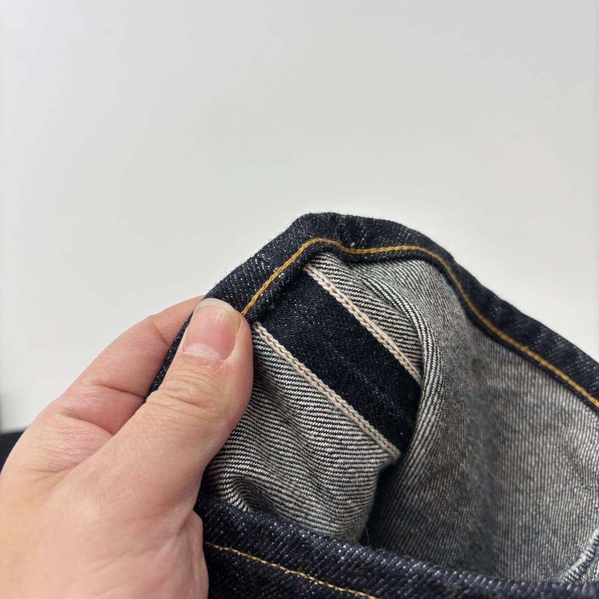 極美品 YAECA ヤエカ 10-14W ワイド テーパード デニム パンツ 濃紺