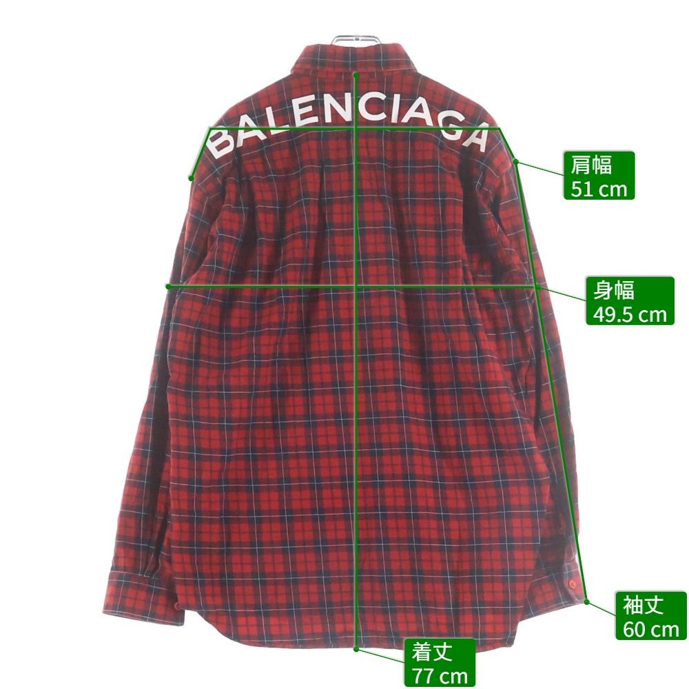 BALENCIAGA (バレンシアガ) Oversized Check Shirt バックロゴプリント