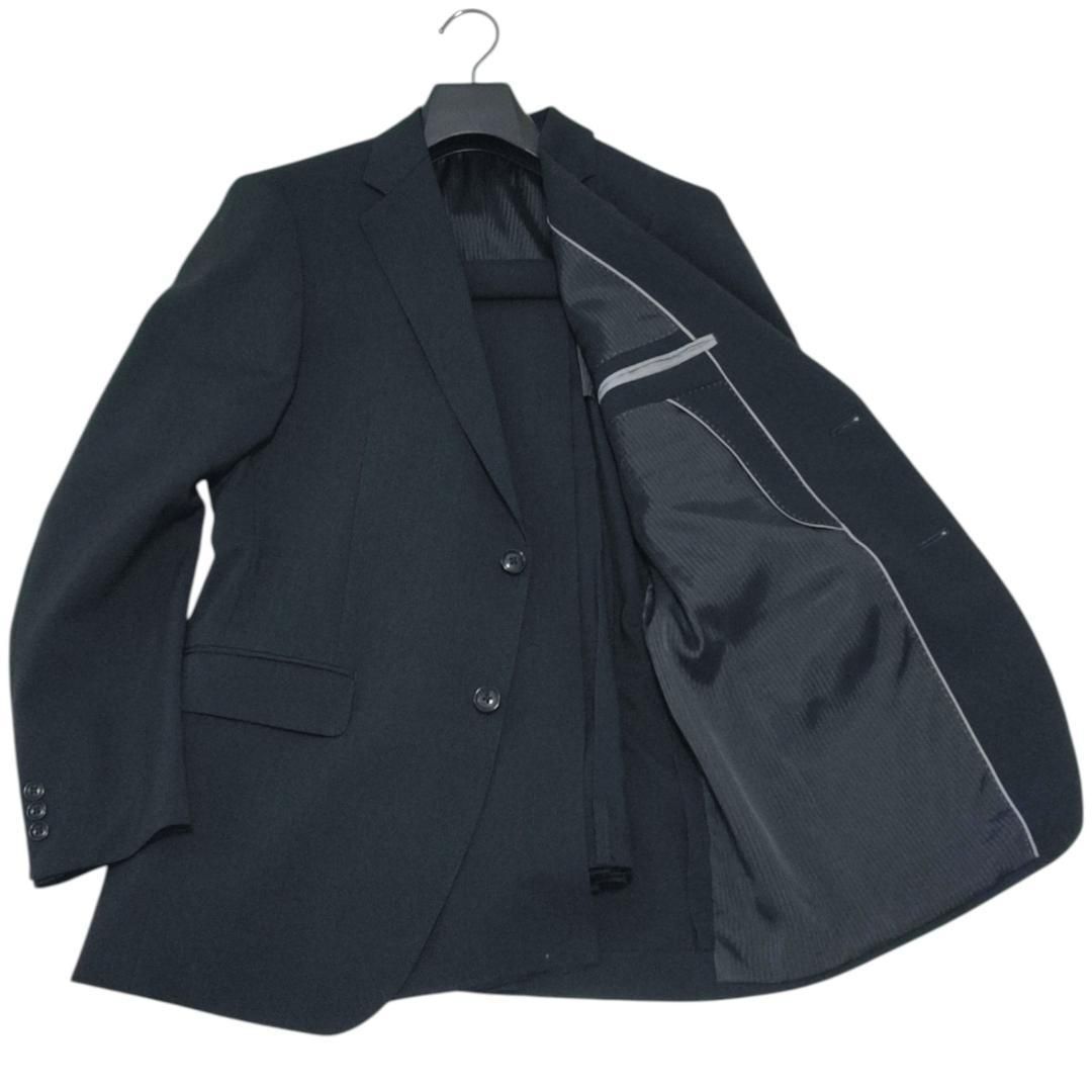 未使用　メンズ　スーツ　ブラック YA6 洋服の青山】メンズ スーツ スリム オールシーズン ブラック 黒 無地