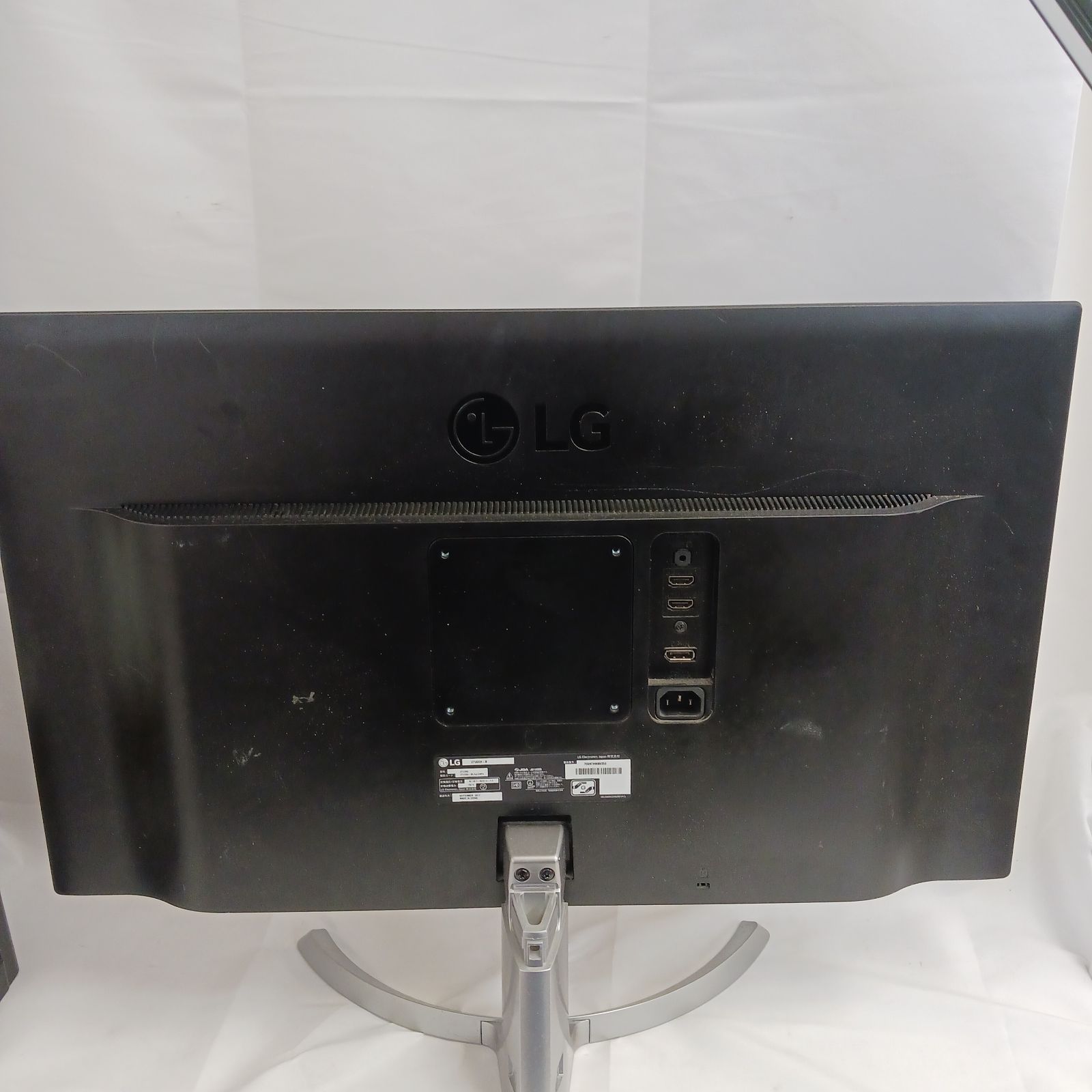 ジャンク品】LG 27インチ IPS 4Kモニター 型式27UD59-B 液晶割れ品