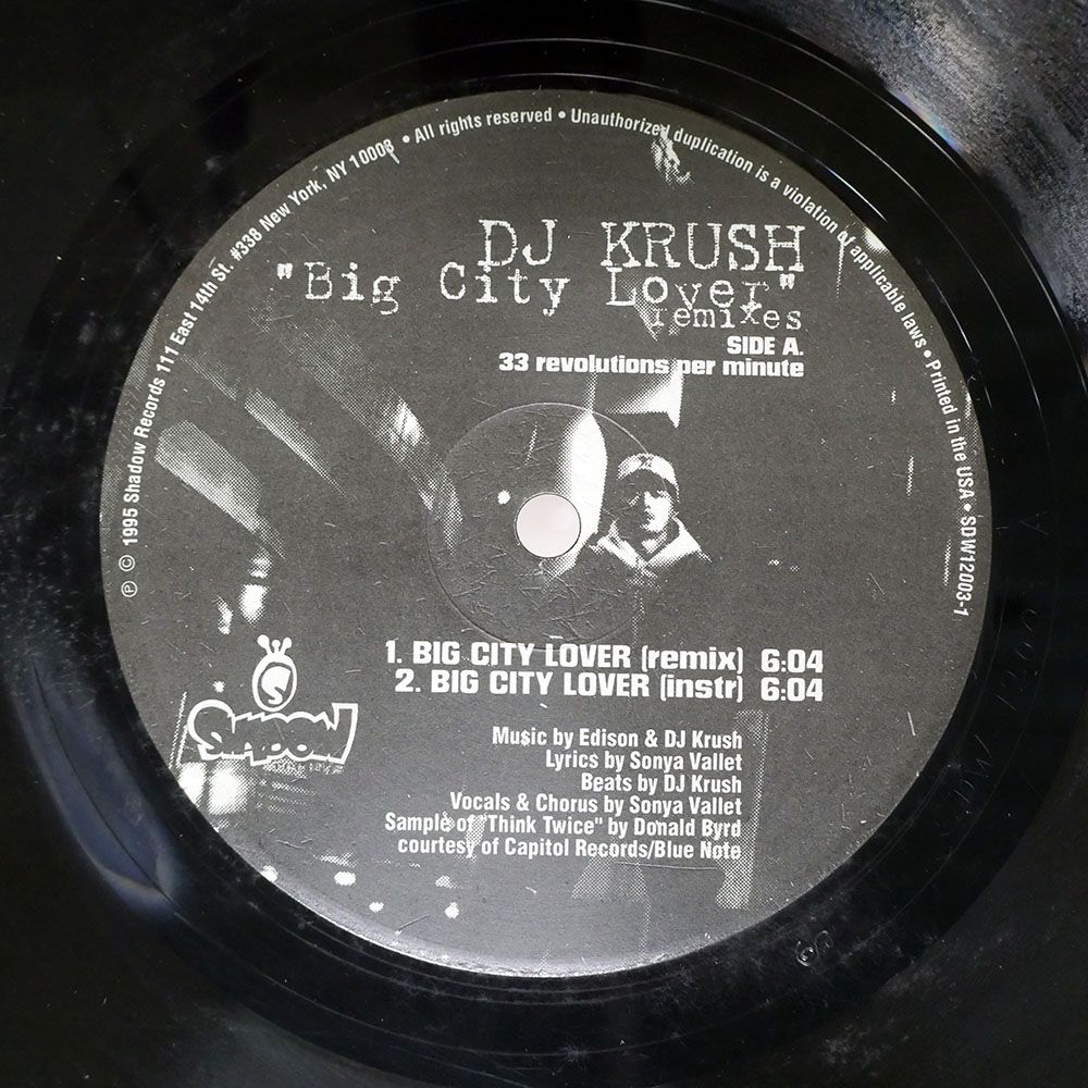 米 US盤 DJ KRUSH/BIG CITY LOVER (EXCLUSIVE U.S. REMIXES)/SHADOW