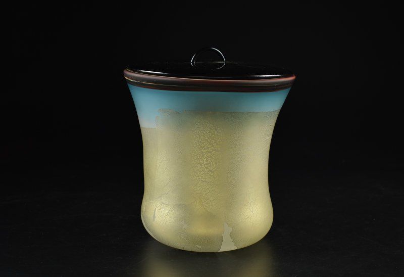 蔵A5976】石井康治 金箔散 手吹き硝子 水指 共箱 - メルカリ