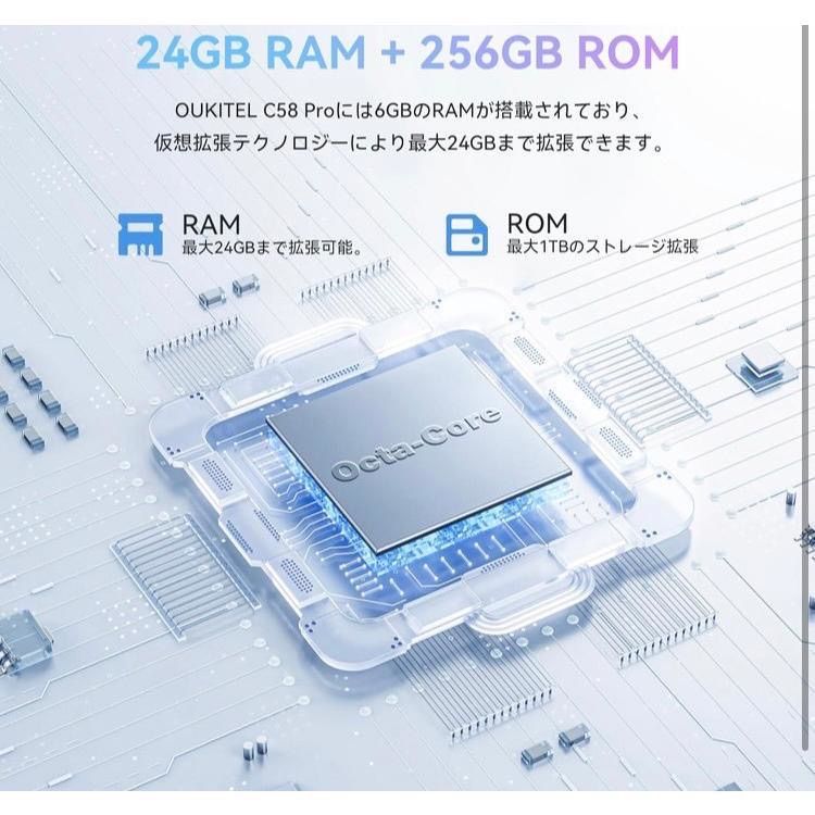 2A19 OUKITEL C58 Pro SIMフリー スマホ 本体 - 24GB RAM+256GB ROM