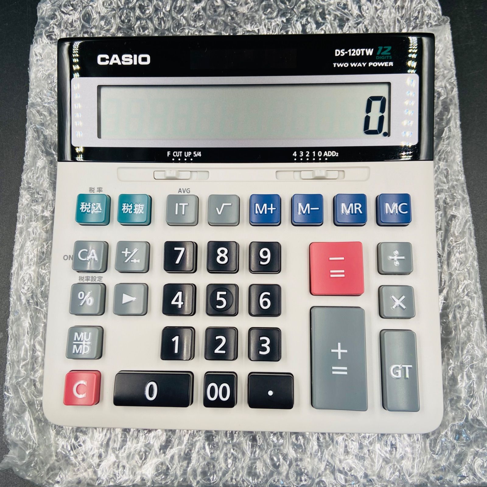 CASIO DS-120TW 加算式電卓加算器方式電卓大型表示税計算12桁| Buyee 