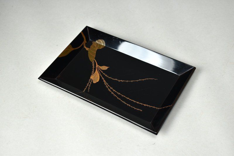 蔵A5942】平安象彦 草花蒔絵 切手盆 共箱 - メルカリ