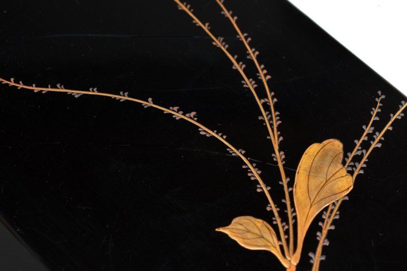 蔵A5942】平安象彦 草花蒔絵 切手盆 共箱 - メルカリ