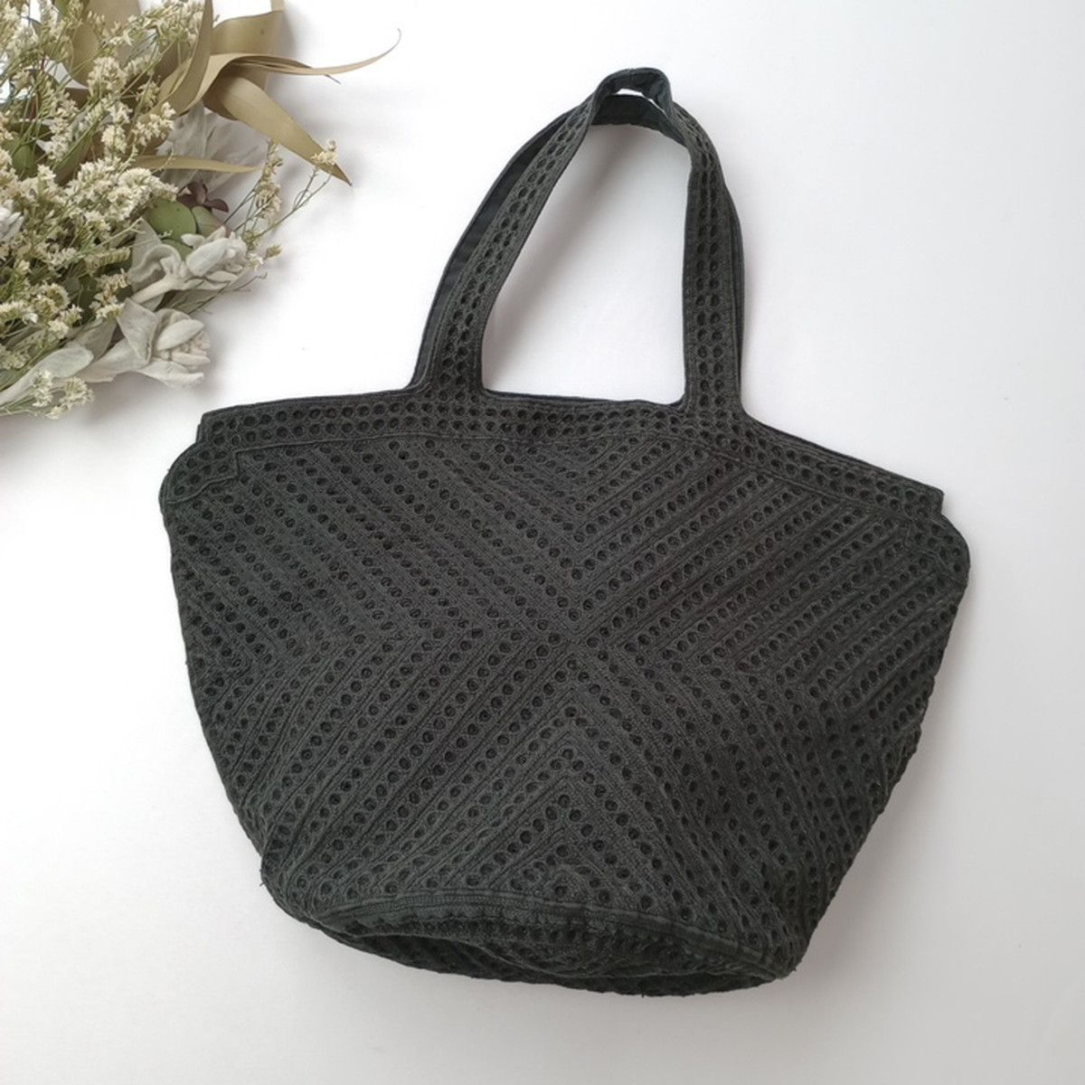 JURGEN LEHL ヨーガンレール パンチングデザイン ハンドバッグ