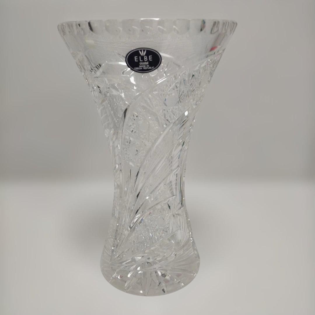 ELBE crystal ボヘミアクリスタル 花瓶 フラワーベース クリスタル