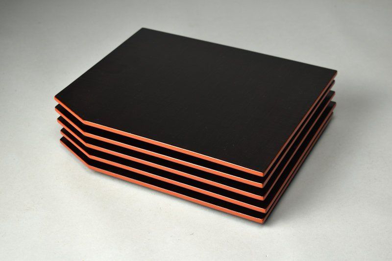 蔵A5901】輪島塗 布目 折敷膳 盆 五枚 - メルカリ