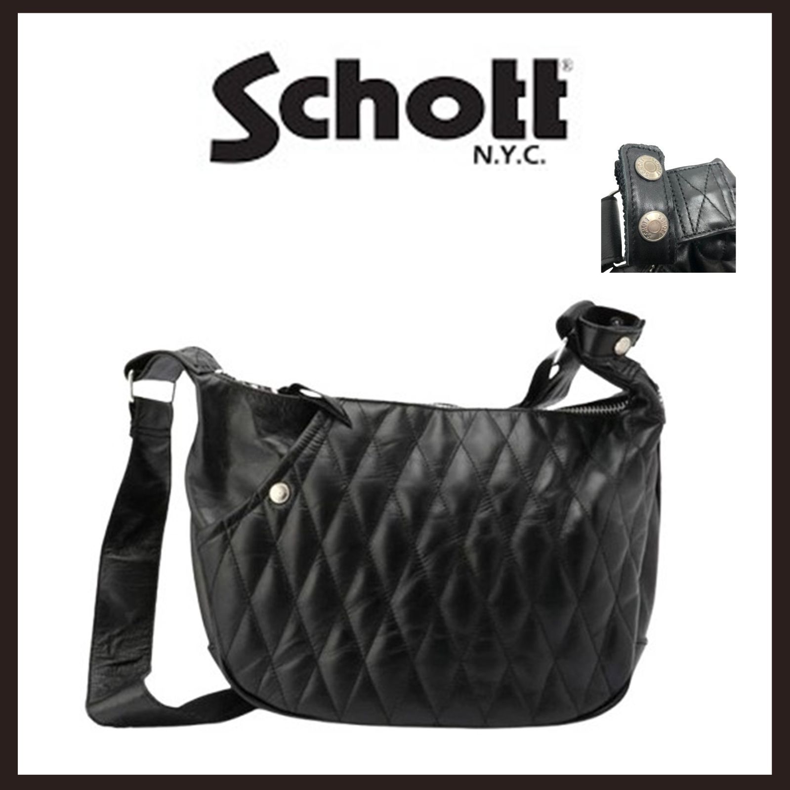 新品未使用 Schott（ショット） パデッド レザー バナナバッグ 