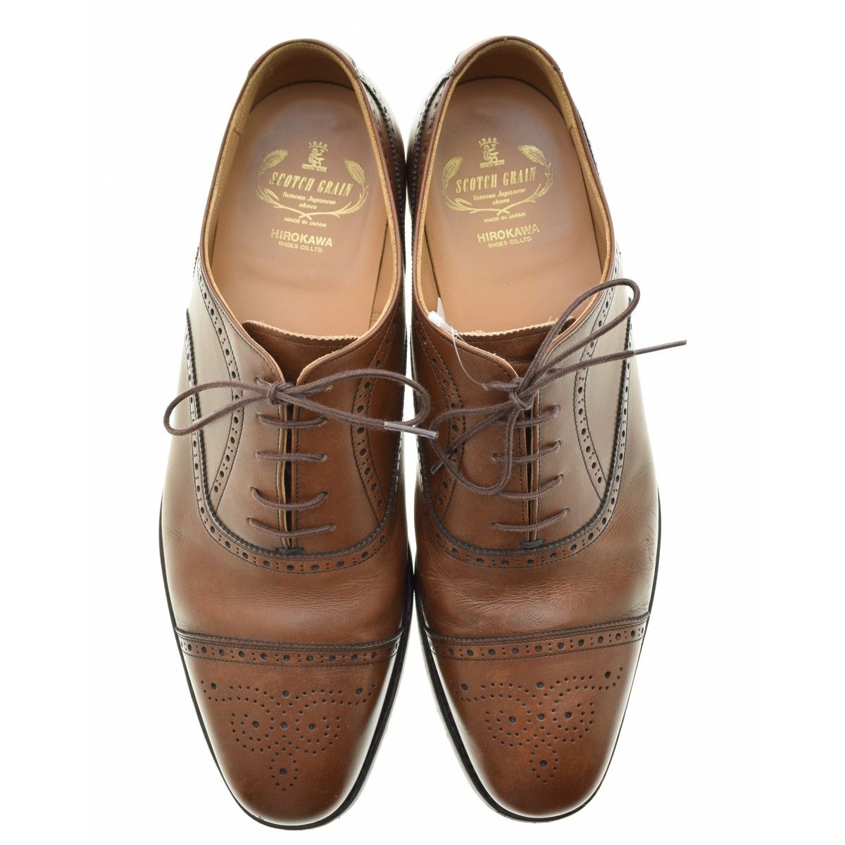 SCOTCHGRAIN】5250 内羽根 キャップトゥ メダリオンレザーシューズ