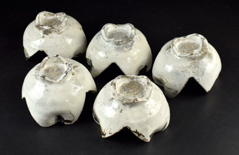 蔵A6063a】小川哲男 粉引割山椒 向付 五客 共箱 - メルカリ