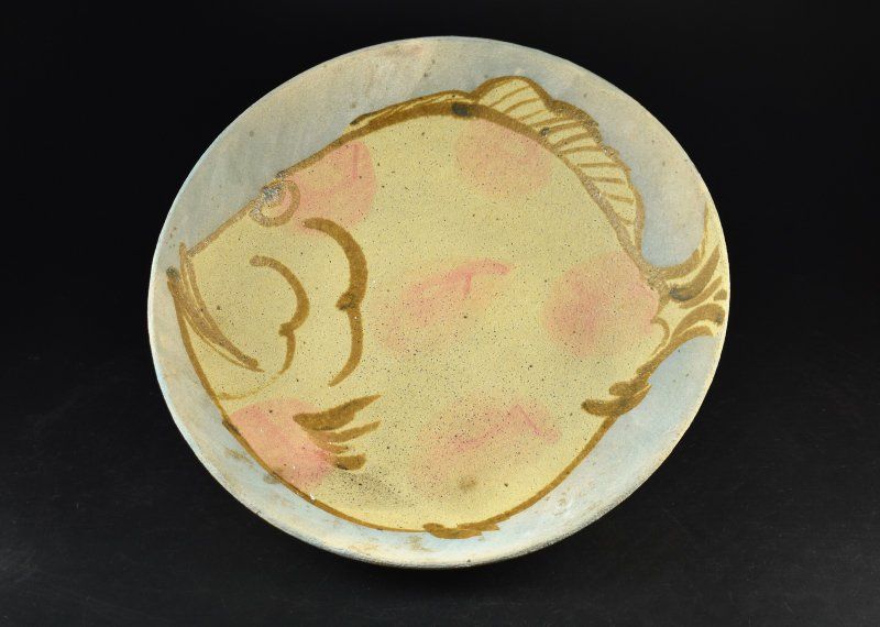 蔵A6016】浅野陽 魚図 大皿 飾皿 約 38㎝ 共箱 - メルカリ