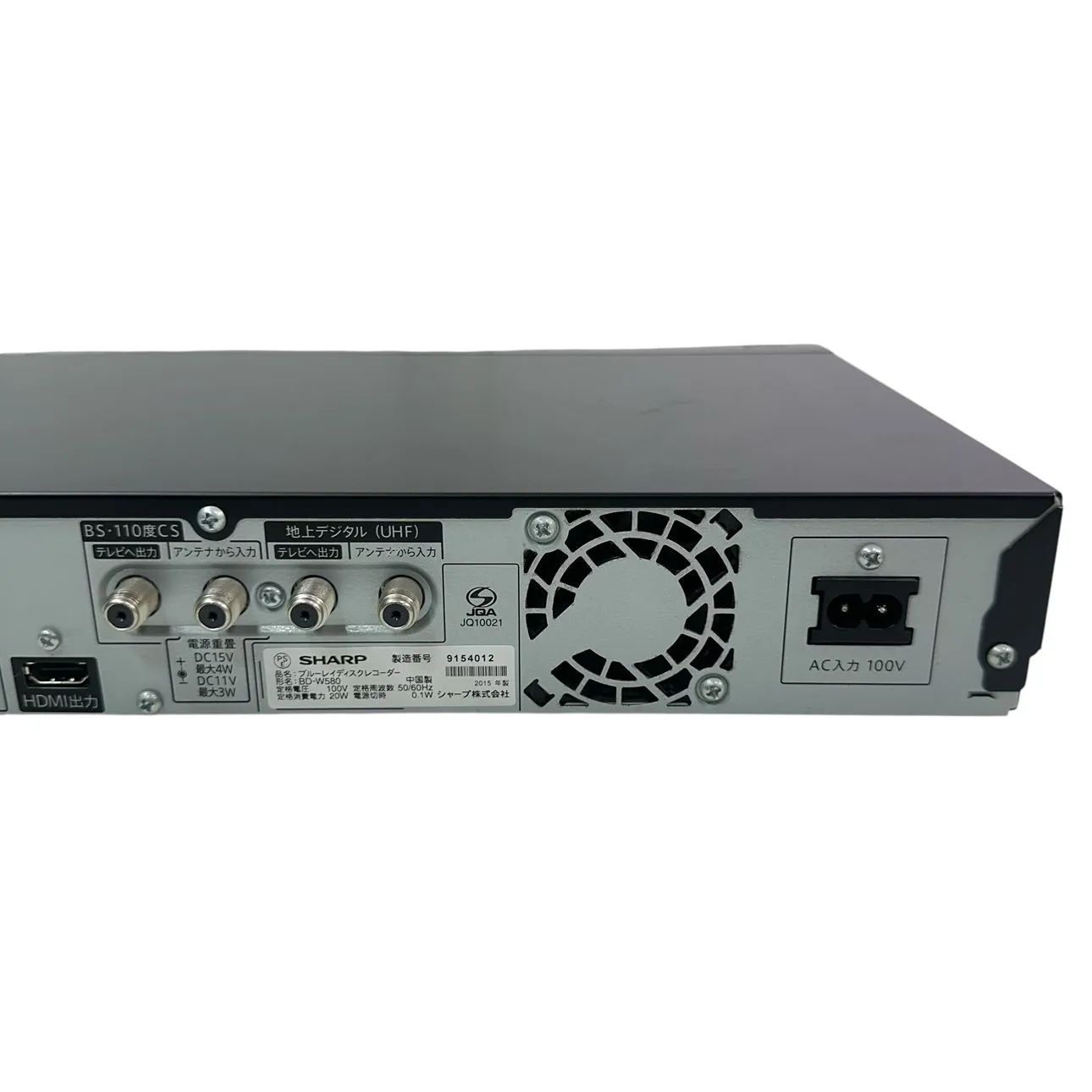 SHARP/シャープ ブルーレイディスクレコーダー BD-W580 J4-022078R