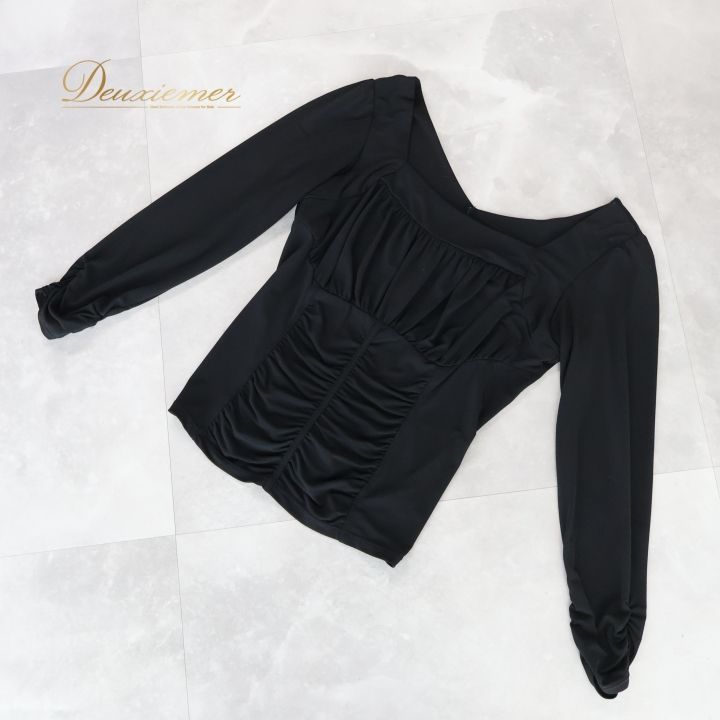 社交ダンス 衣装 トップス ブラウス ブラック系 チャコットロイヤル