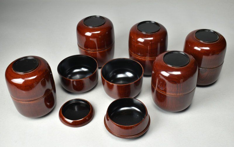 蔵A5902】木製溜塗 信玄弁当 三段 六客 - メルカリ