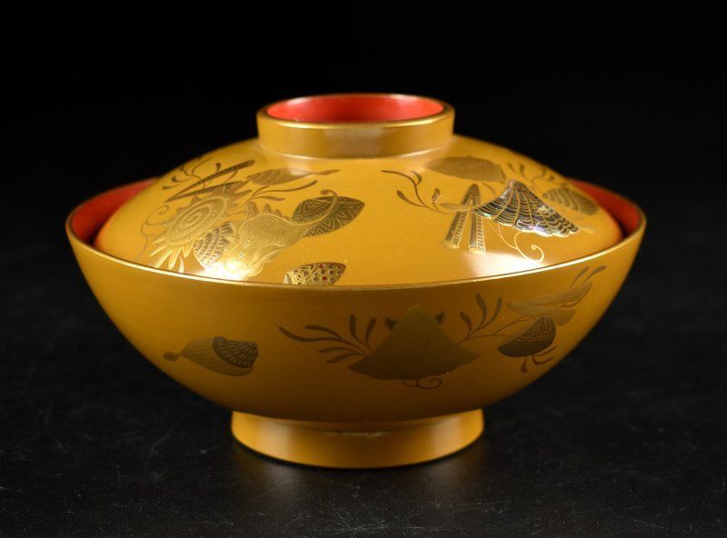 蔵A5944】木製黄漆 螺鈿 貝尽し蒔絵 吸物椀 汁椀 蓋物 十客 - メルカリ