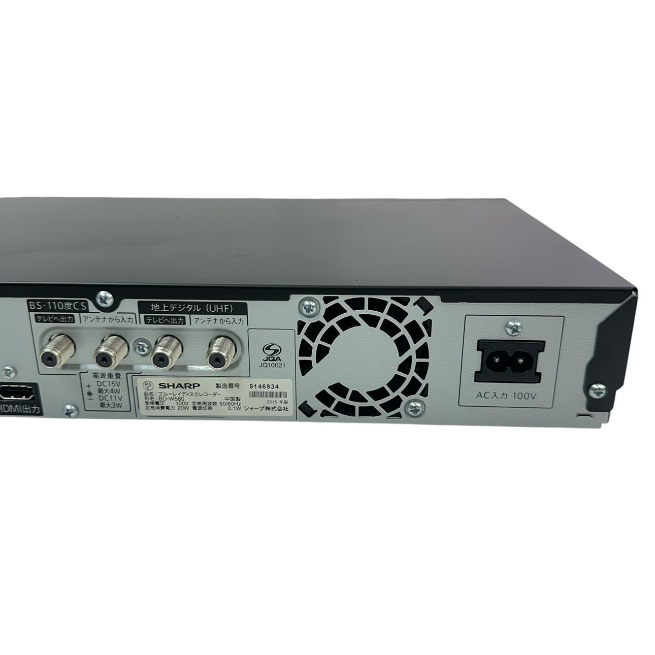 SHARP/シャープ ブルーレイディスクレコーダー BD-W580 J4-022087R