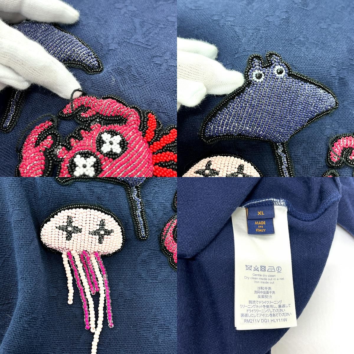 LOUIS VUITTON ルイヴィトン 半袖Tシャツ ビーズアニマル&モノグラム 