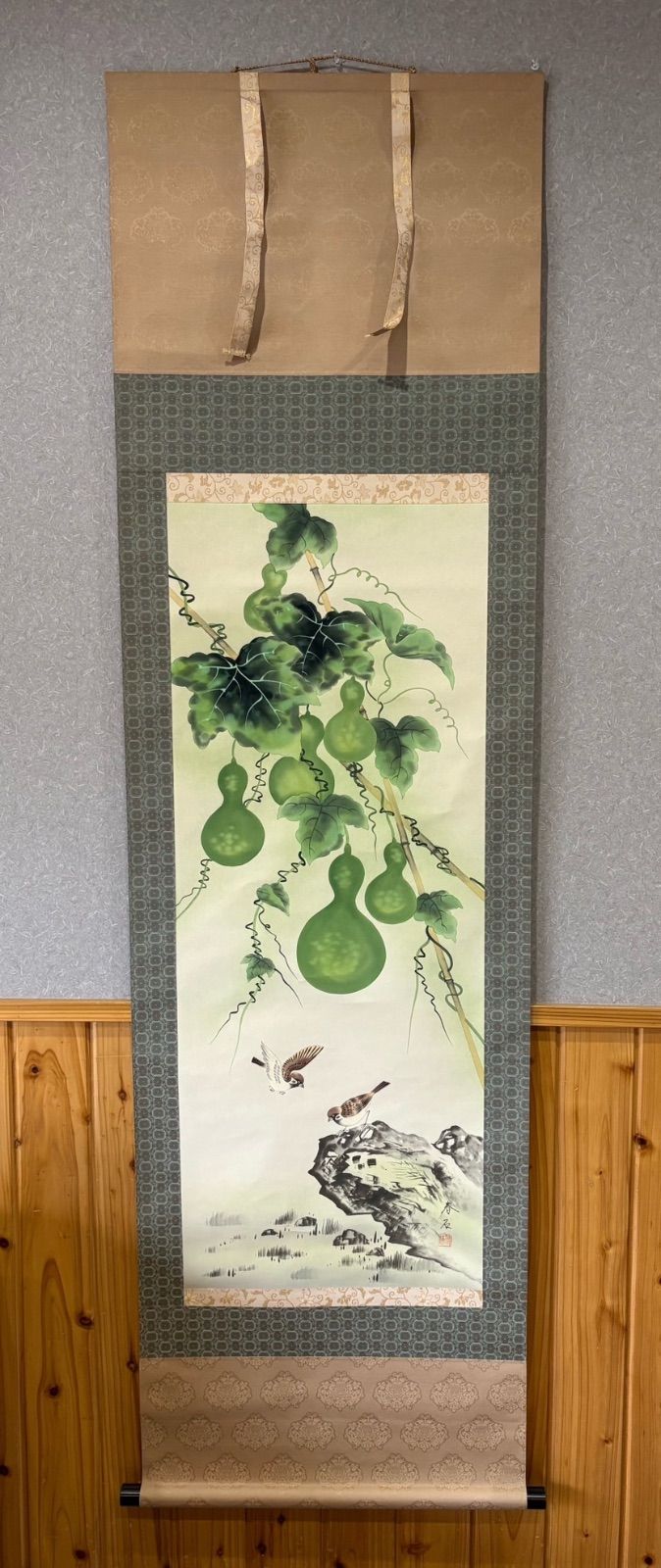 掛軸 六瓢/高木春石】瓢箪 ひょうたん 巻物 書道 骨董品 - メルカリ