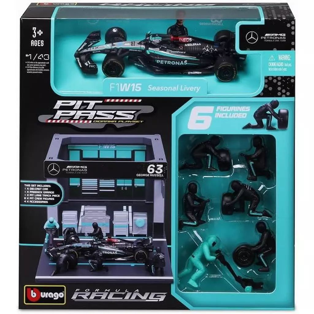 新品】ミニカー 1/43 メルセデス-AMG ペトロナス F1チーム PIT PASS