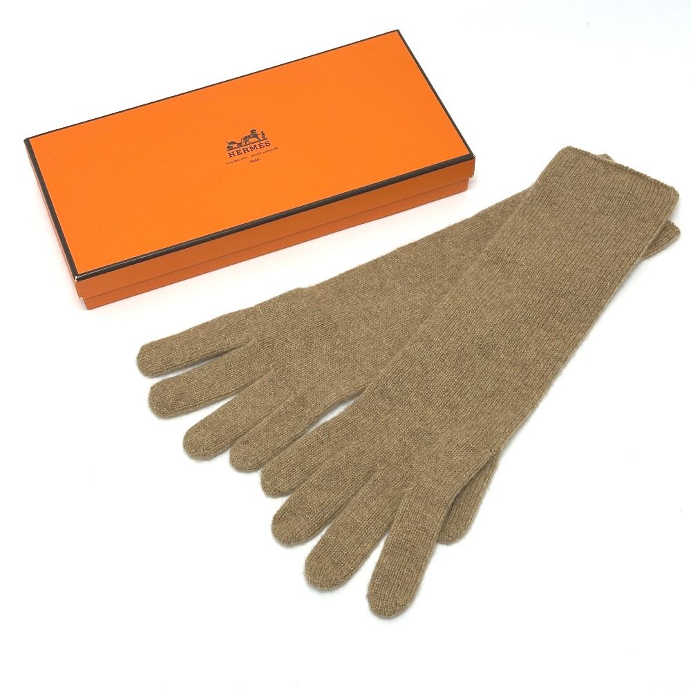 HERMES エルメス 手袋 カシミヤグローブ カシミヤ ブラウン - メルカリ