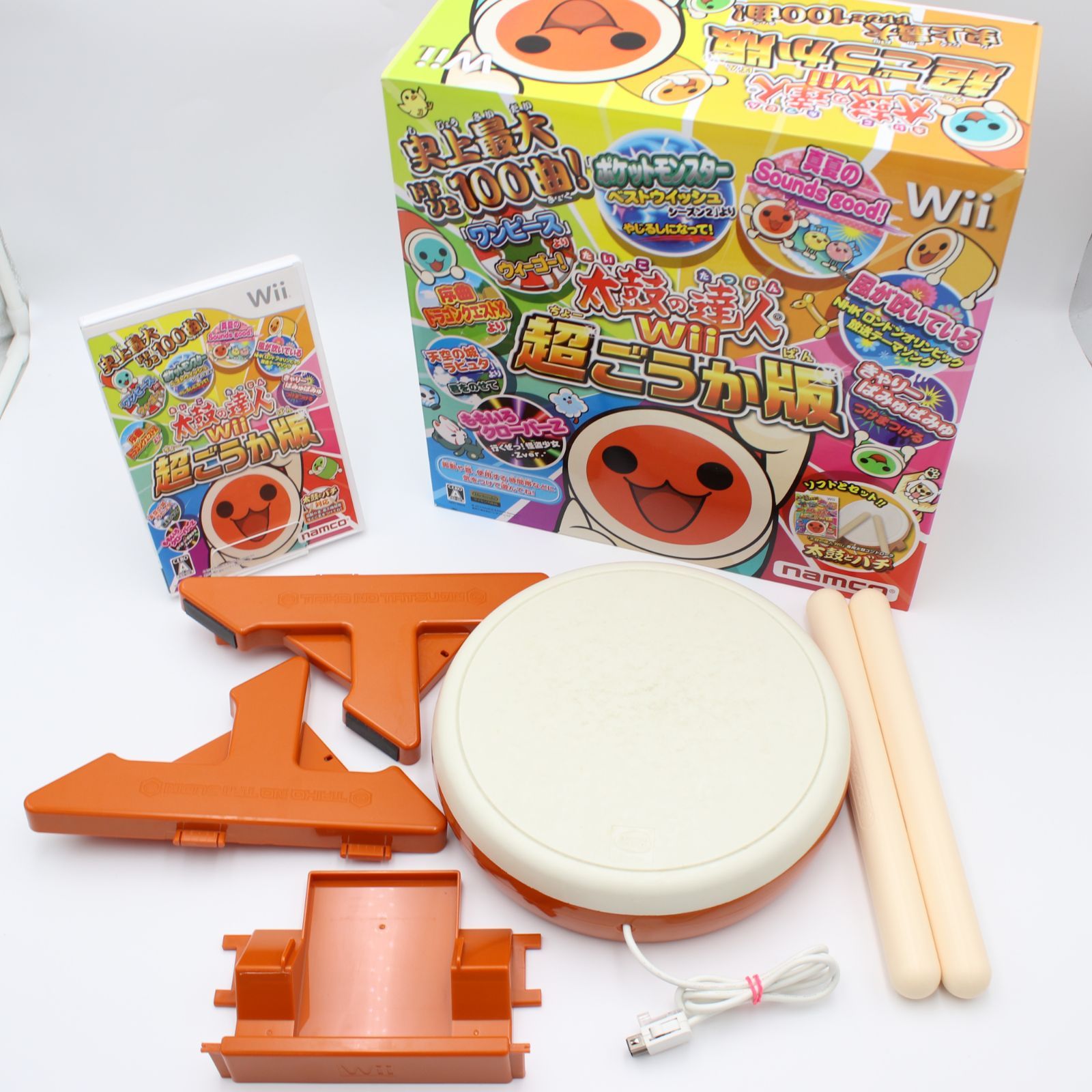 動作確認済】Wii 太鼓の達人Wii 超ごうか版 太鼓とバチ同梱版 中古