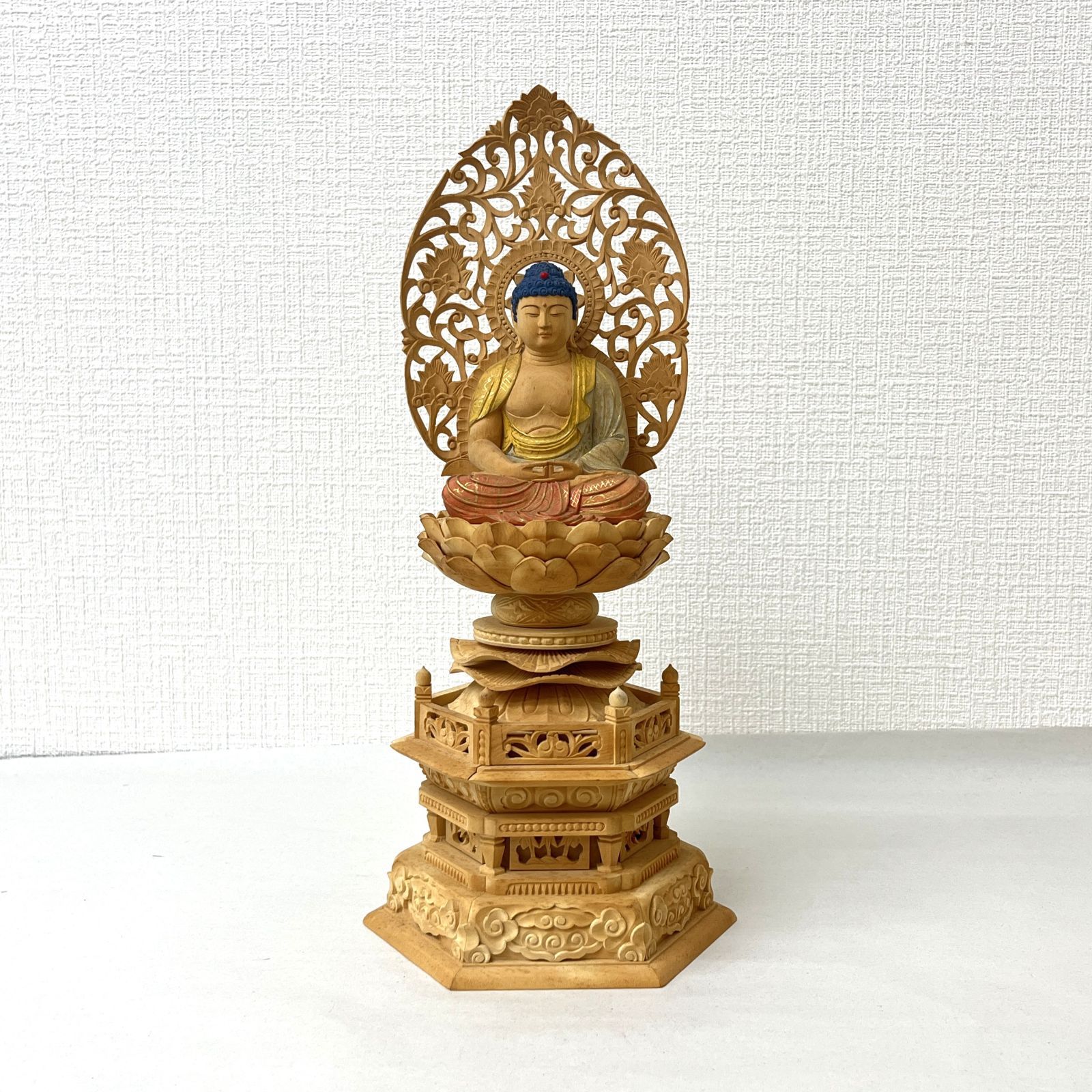 90%OFF！！【展示品アウトレット】 座阿弥陀 2.5寸 阿弥陀如来 柘植製