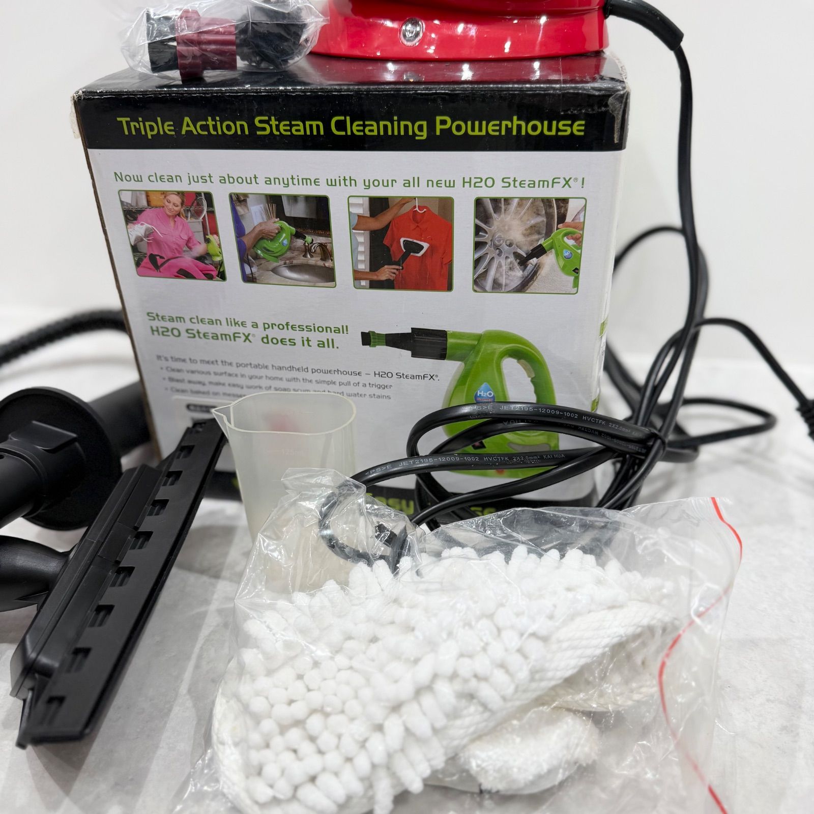 付属品多数！】H2OスチームFX レッド スチームクリーナー 除菌 掃除