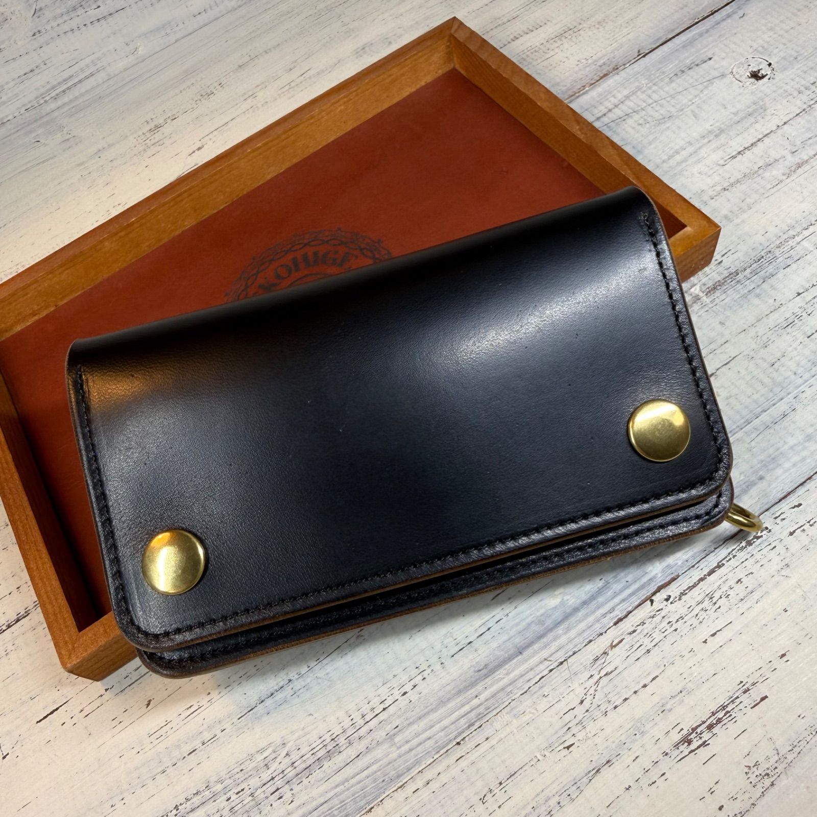 トラッカーウォレット ミドル 2層】ホースバット ゴールド universal