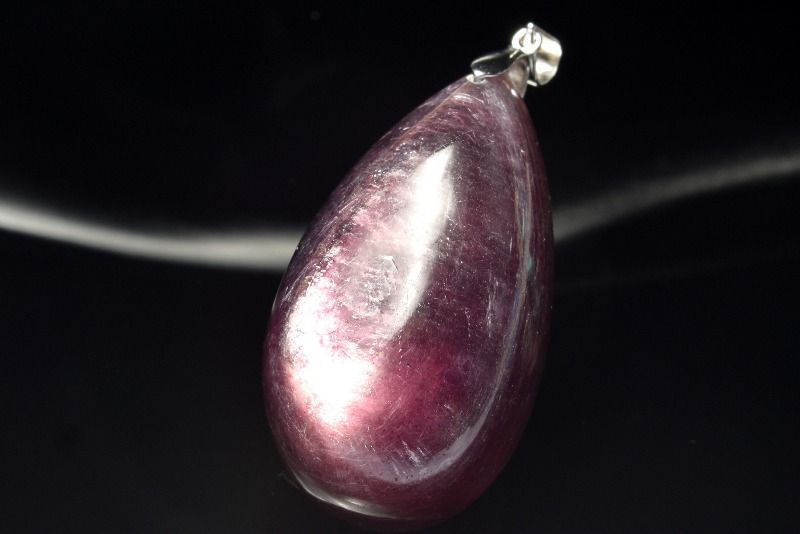 1点物】シルバー925◇雲母の輝き レピドライト(リチア雲母) 40x22mm