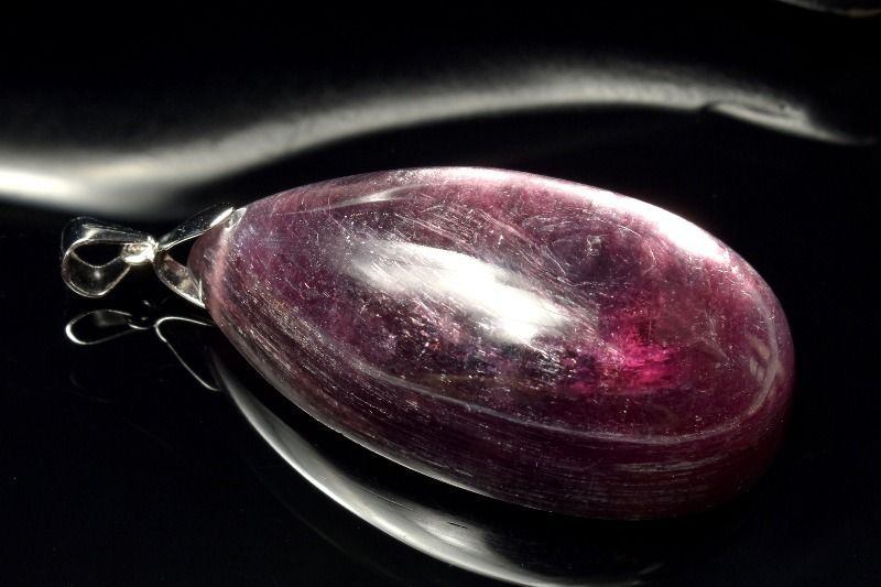 1点物】シルバー925◇雲母の輝き レピドライト(リチア雲母) 40x22mm