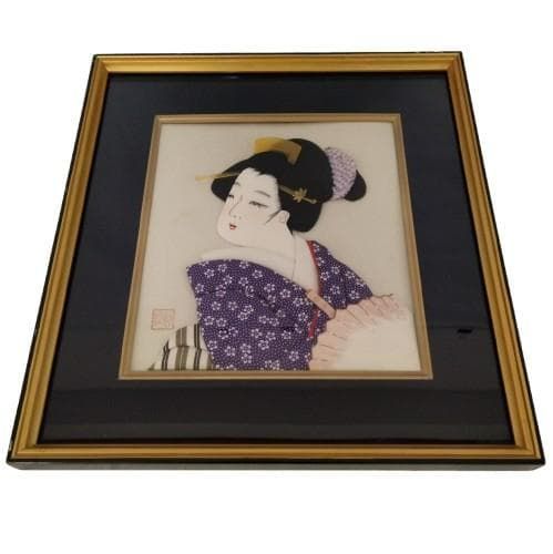 額入り 押し絵 着物 日本美人 色紙 - メルカリ