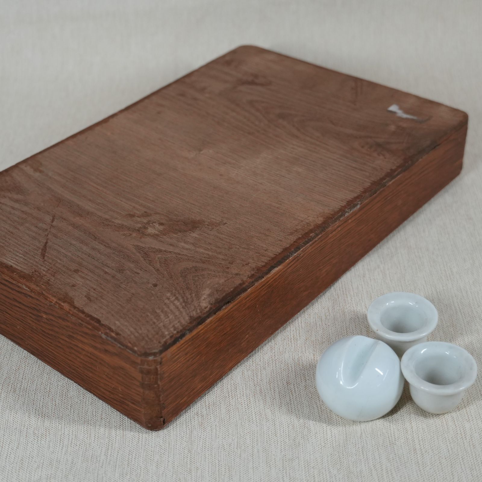 IM] ジャンク レトロ TOKUSEWI 蛇腹式 木箱 硯箱 筆箱 小物入れ 現状品