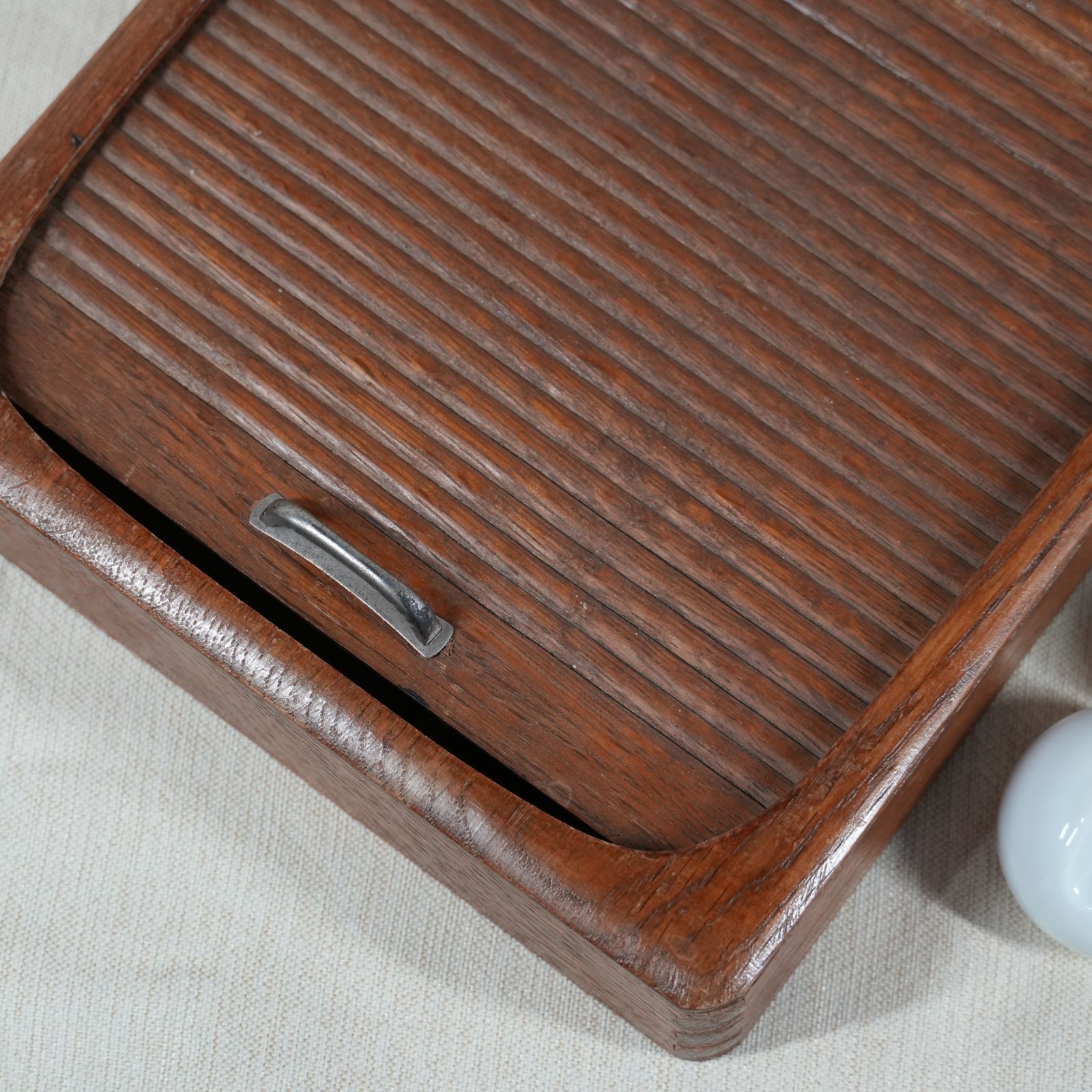 IM] ジャンク レトロ TOKUSEWI 蛇腹式 木箱 硯箱 筆箱 小物入れ 現状品
