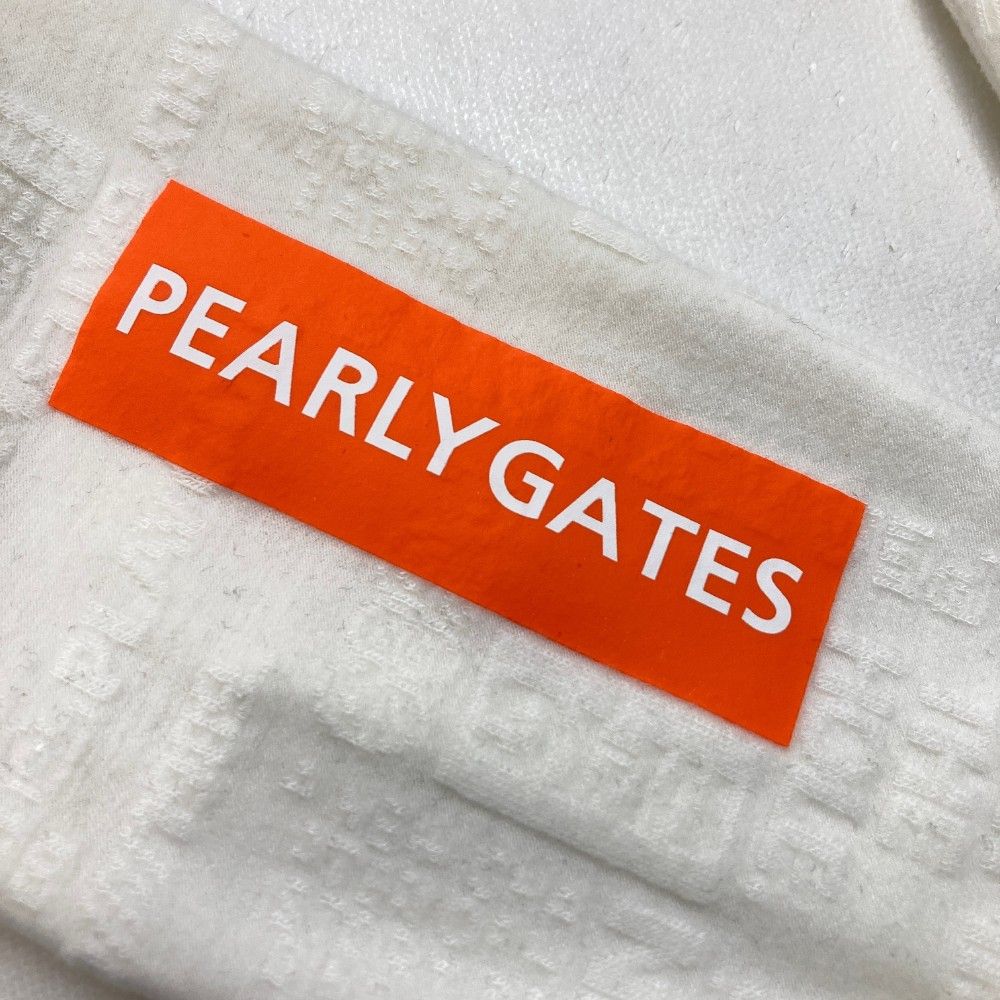 サイズ：5 PEARLY GATES パーリーゲイツ 2024年モデル モックネック 長袖Tシャツ プリント  ホワイト系 [240101417665] ゴルフウェア メンズ ストスト サイズ：5 PEARLY GATES パーリーゲイツ 2024年モデル モックネック