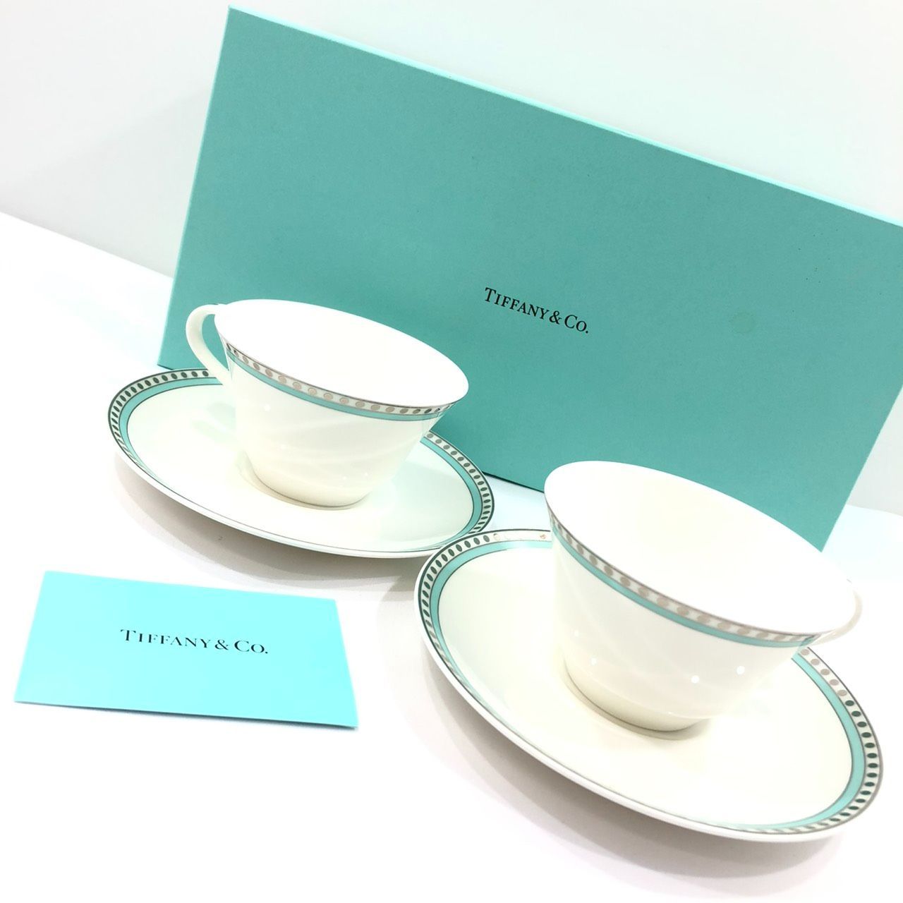 極美品!!】 Tiffany & Co. ティファニー プラチナブルーバンド ティー