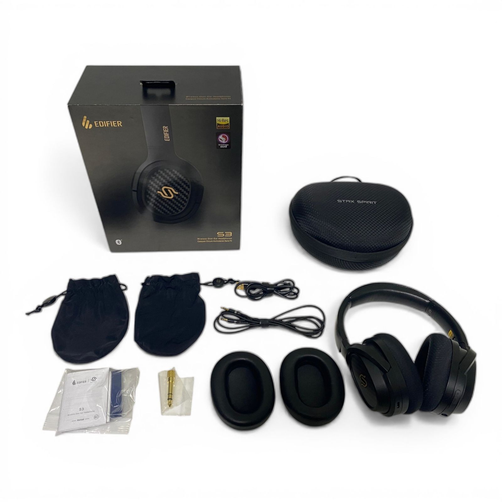 ◯ エディファイア Edifier ワイヤレスヘッドホン STAX SPIRIT S3 ブラック マルチポイント機能搭載 1100-3749