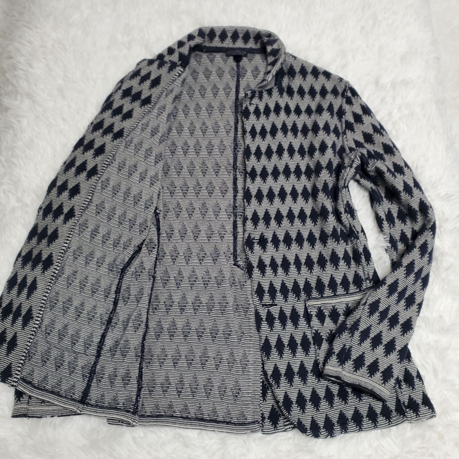 メンズ 希少✨LARDINI ラルディーニ テーラードジャケット ニット 総柄 