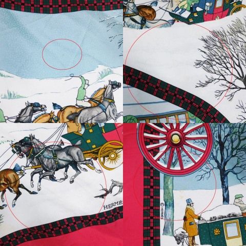 エルメス HERMES カレ90 スカーフ 冬の郵便馬車 L'Hiver en Poste 馬車