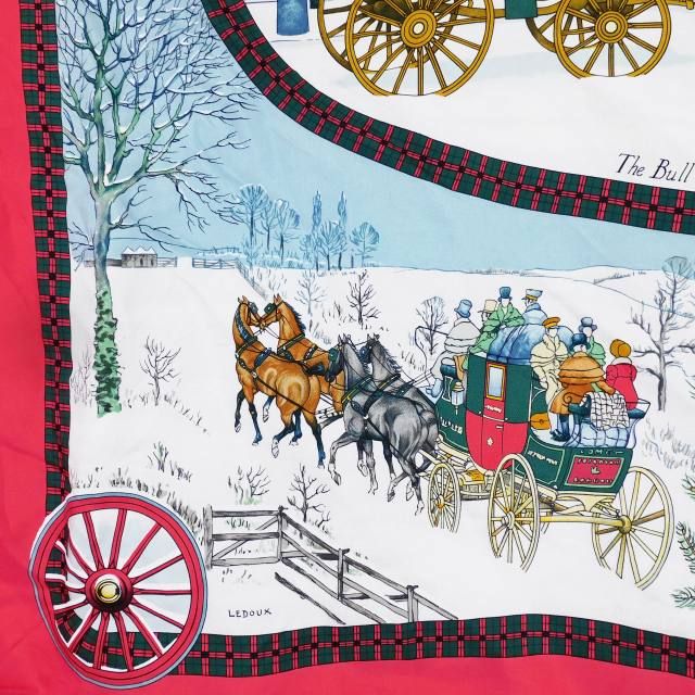 エルメス HERMES カレ90 スカーフ 冬の郵便馬車 L'Hiver en Poste 馬車