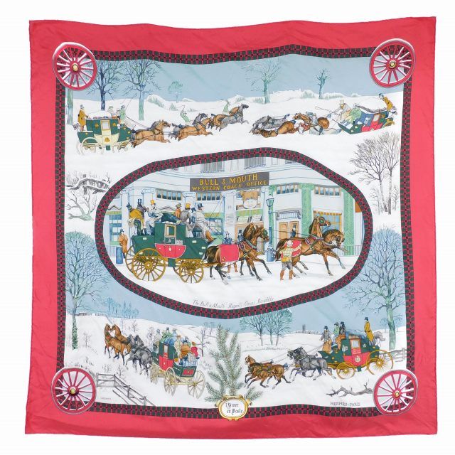 エルメス HERMES カレ90 スカーフ 冬の郵便馬車 L'Hiver en Poste 馬車