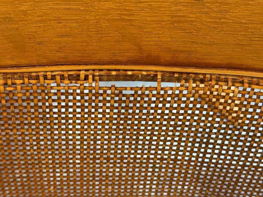 ナラ材 楢材 剥離家具 ストリップド家具 柏木工 アームチェア ラタン