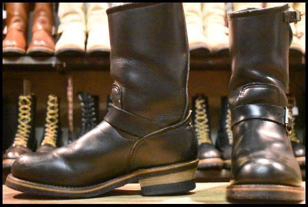 7D 良品 PT91刺繍】レッドウィング 2268 エンジニア 黒 ブラック