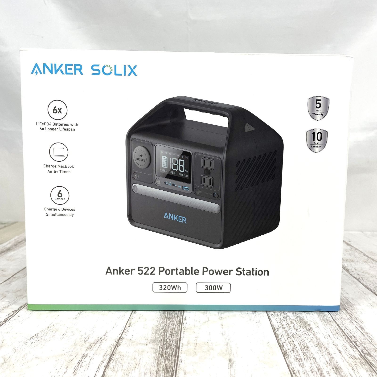 新品・未使用・未開封】Anker Solix 522 ポータブル電源 (320Wh) e693 