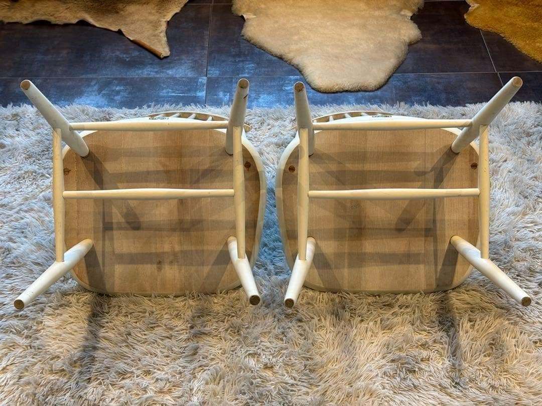 ①太平 ウィンザーチェア ホワイト ゴールドスミスチェア 2脚セット IZ