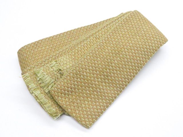 【京松】角帯 男物 本場筑前博多織 未仕立て 正絹 美品 kyo8w02-376