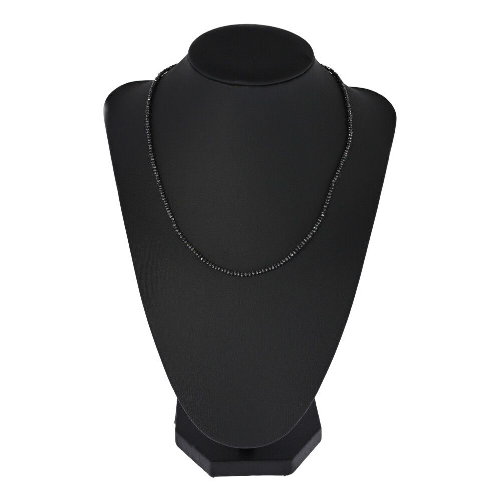20.00ct ブラックダイヤモンド ネックレス ペンダント/K18WG/750-5.1g 