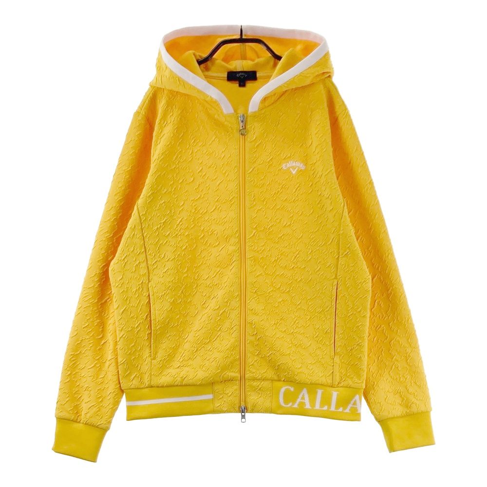 サイズ：L CALLAWAY キャロウェイ ジップパーカー 総柄 イエロー系