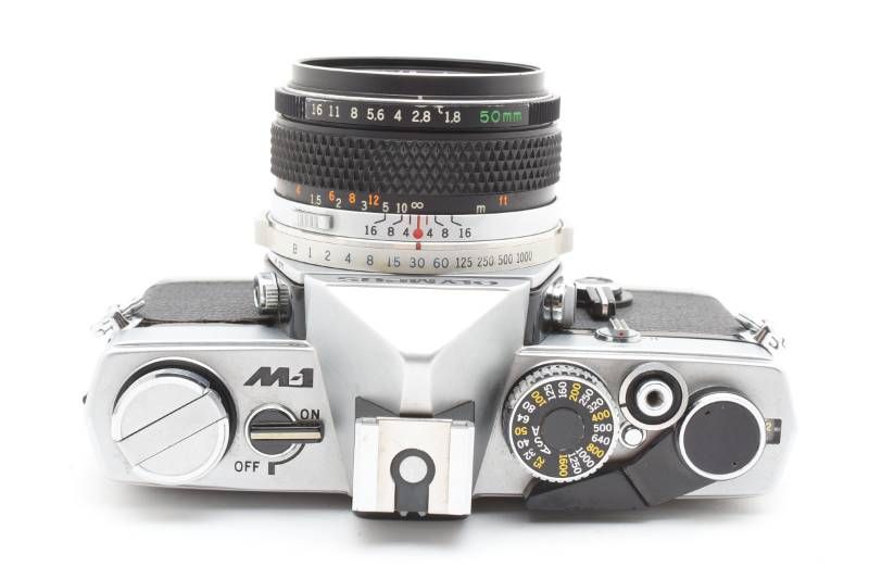 美品・動作品★OLYMPUS M-1+標準レンズ付き 50mm f/1.8 カメラ 【実用品 希少】Olympus オリンパス M-1 シルバー / OM-SYSTEM